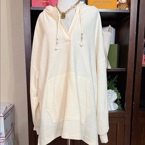 Old Navy Ivory Hooded Pullover with Front Pocket NWT size XXL